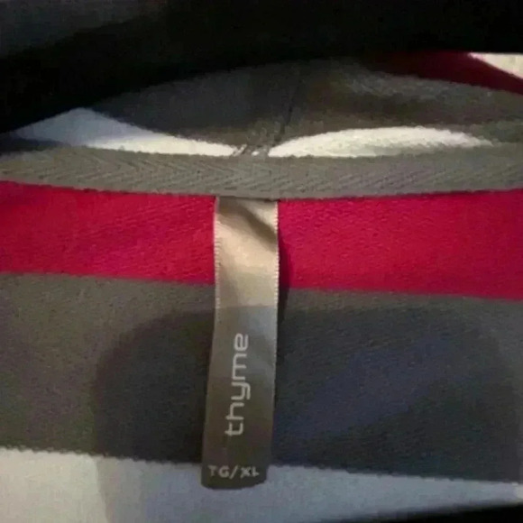 Thyme Maternity 3/4 sleeves Striped Hoodie Sweatshirt - Picture 3 of 3